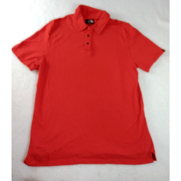 The North Face Polo Shirt Men's Size Large Orange Short Sleeve 4‎ Buttons - Picture 1 of 14